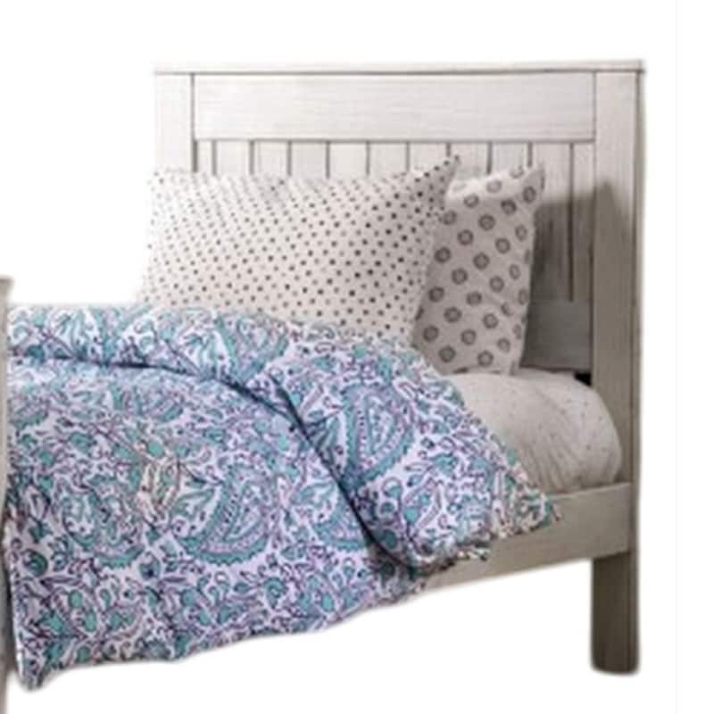 Waly Queen Bed, Farmhouse Plank Design, Classic White Solid Pine Wood