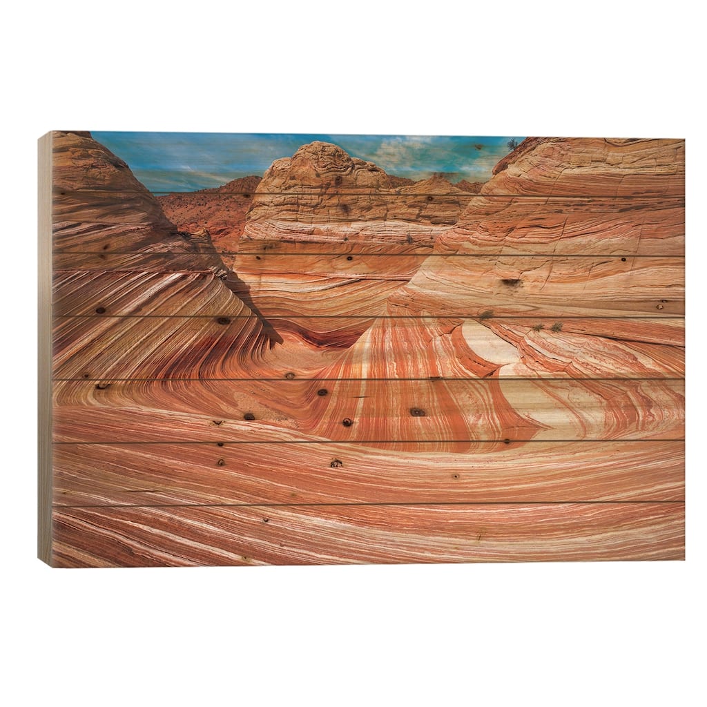 The Wave, Coyote Buttes, Paria-Vermilion Cliffs Wilderness, Arizona, USA Print On Wood by Russ Bishop - Multi-Color