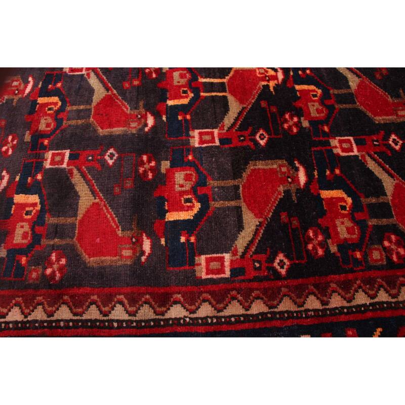 ECARPETGALLERY Hand-knotted Andelz Black, Red Wool Rug - 3'5 x 9'9