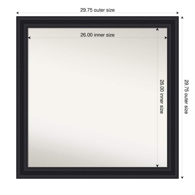 Dalat Non-Beveled Framed Bathroom Vanity Wall Mirror - Dalat Black - 30 x 30 in