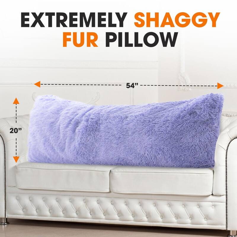 Cheer Collection 20" x 54" Long Hair Shaggy Body Pillow