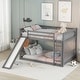 preview thumbnail 6 of 35, Modern & Clean Design Full over Full Multiple Functional Sturdy Wood Bunk Bed with Slide and Ladder, Easy Assembling, Grey