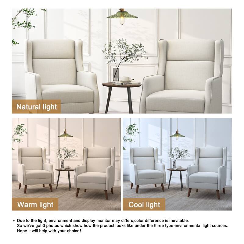 Set of 2 Upholstered Modern Accent Chair Living Room Armchairs