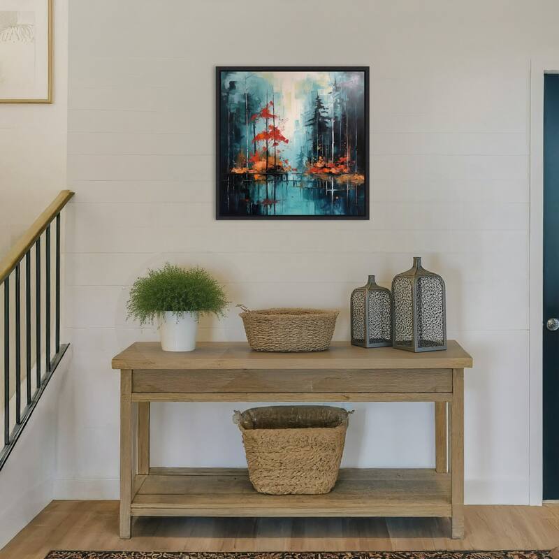 Dense Forest by Tradelink inhouse artist (22 x 22 in.), Framed Canvas Wall Art Print