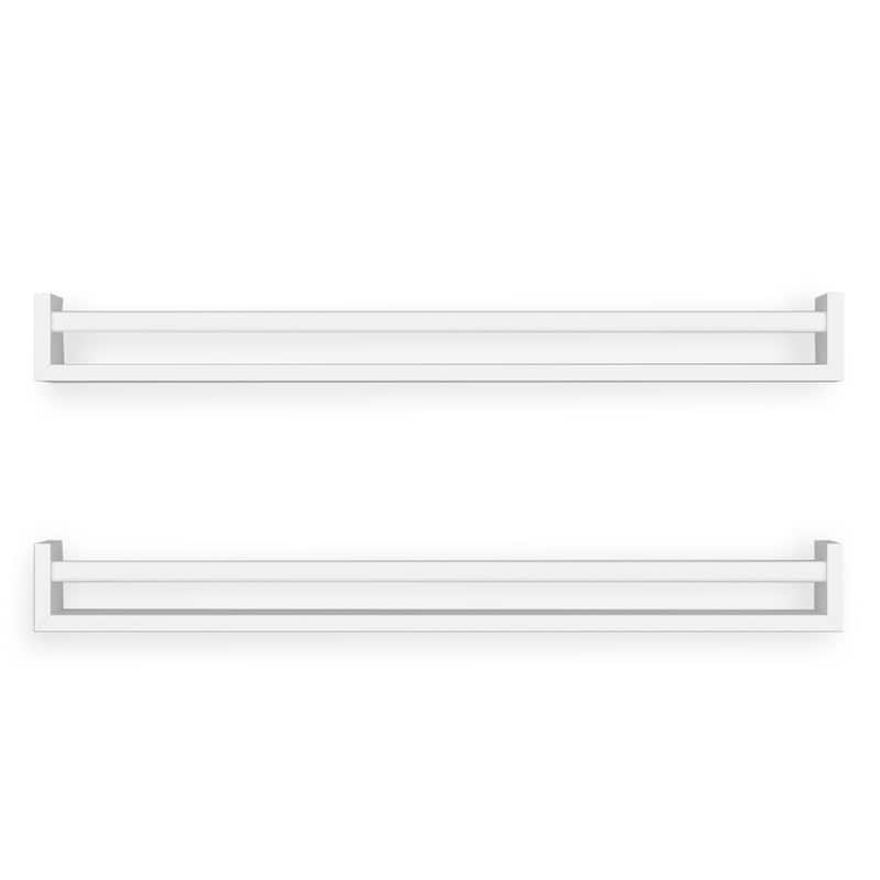 Wallniture Utah Wood Wall Shelves for Book and Toy Storage (Set of 2) - White