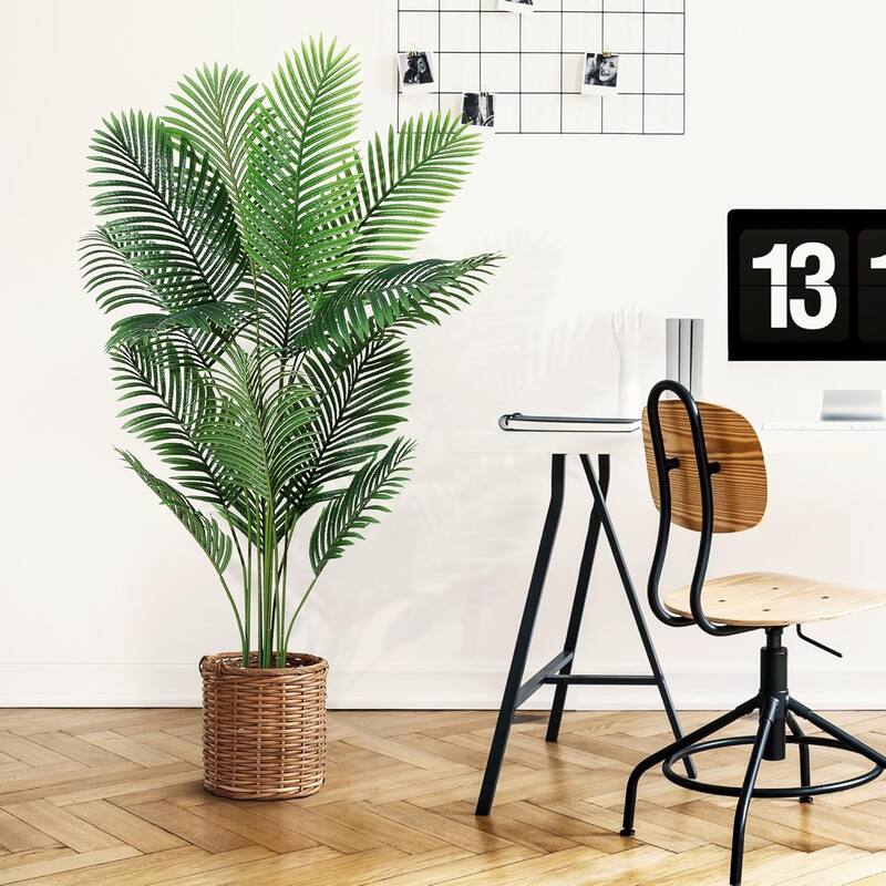 Artificial Areca Palm Tree Fake Plant, 5FT Faux Dypsis Lutescens Plant Tropical Tree - 70 Inch