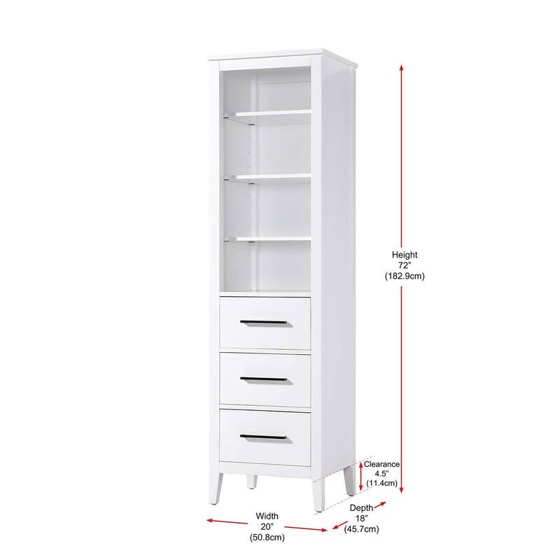 Laura 16-28 Inch Open Shelving Bath Storage Cabinet