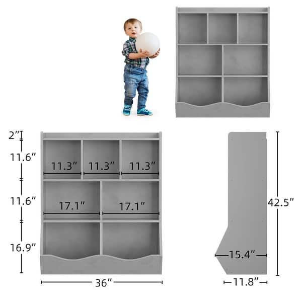 dimension image slide 0 of 3, Three-Tier Kids Bookshelf and Bookcase