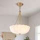 preview thumbnail 1 of 14, Chic Modern 3-Light Shell Scalloped Glass Chandelier For Dining Room - 15.7 in