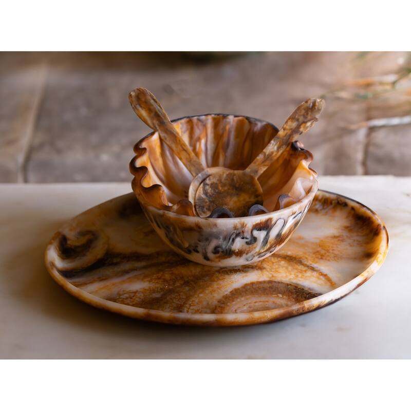 Tortoiseshell Salad Bowl Dia 11.80" - Tortoiseshell