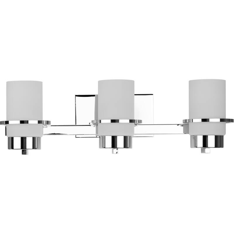 Reiss Collection Three-Light Modern Farmhouse Polished Chrome Vanity Light - 22.75 in x 5.75 in x 7 in