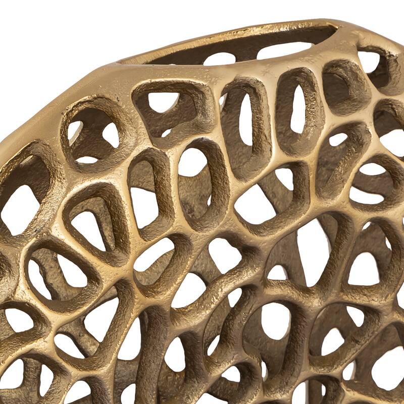 Elk Home Reef Brass Metal Contemporary 11 Inch Wide Vase