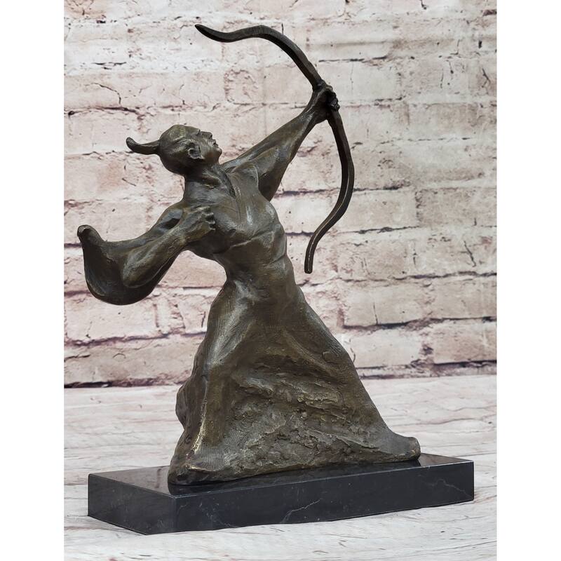 Japanese Samurai Warrior Archer W/ Bow - Bronze Statue Sculpture Figure By Kamiko