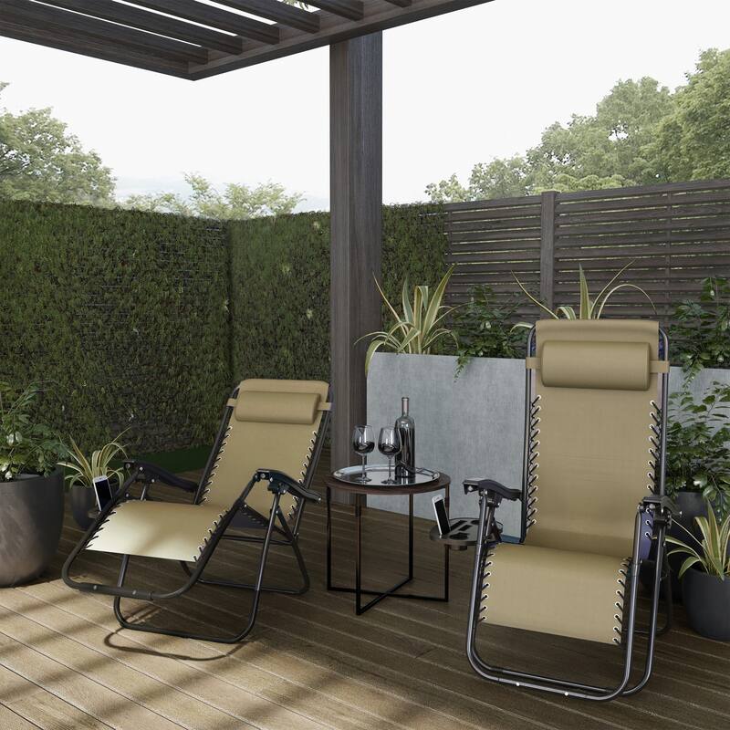 Hastings Home Set of 2 Zero Gravity Chairs - 63.5" x 25" x 43"