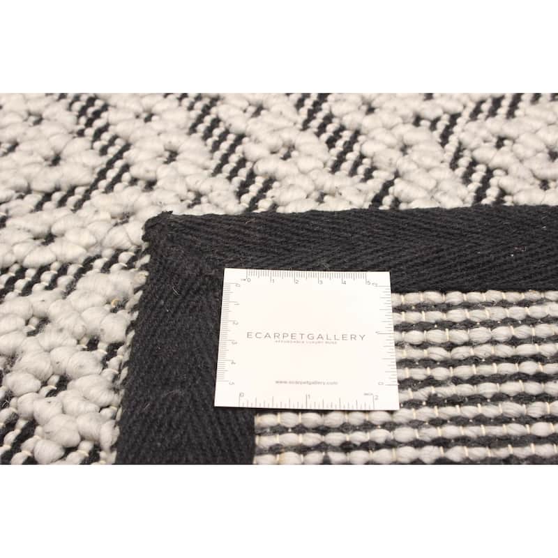 ECARPETGALLERY Braid weave Sienna Silver Wool Rug - 5'2 x 7'7