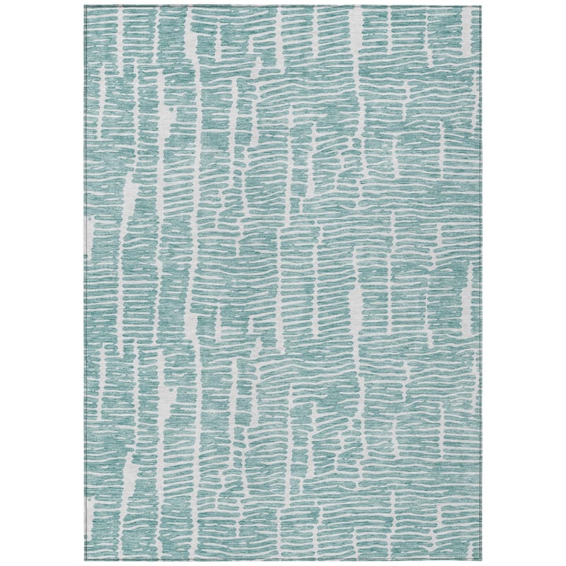 HomeRoots Abstract Transitional Rectangle Outdoor Rug