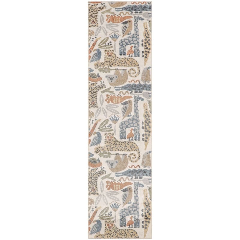 Nourison Astra Machine Washable Animal Print Area Rug - 2' 2" x 8' - Ivory - Runner