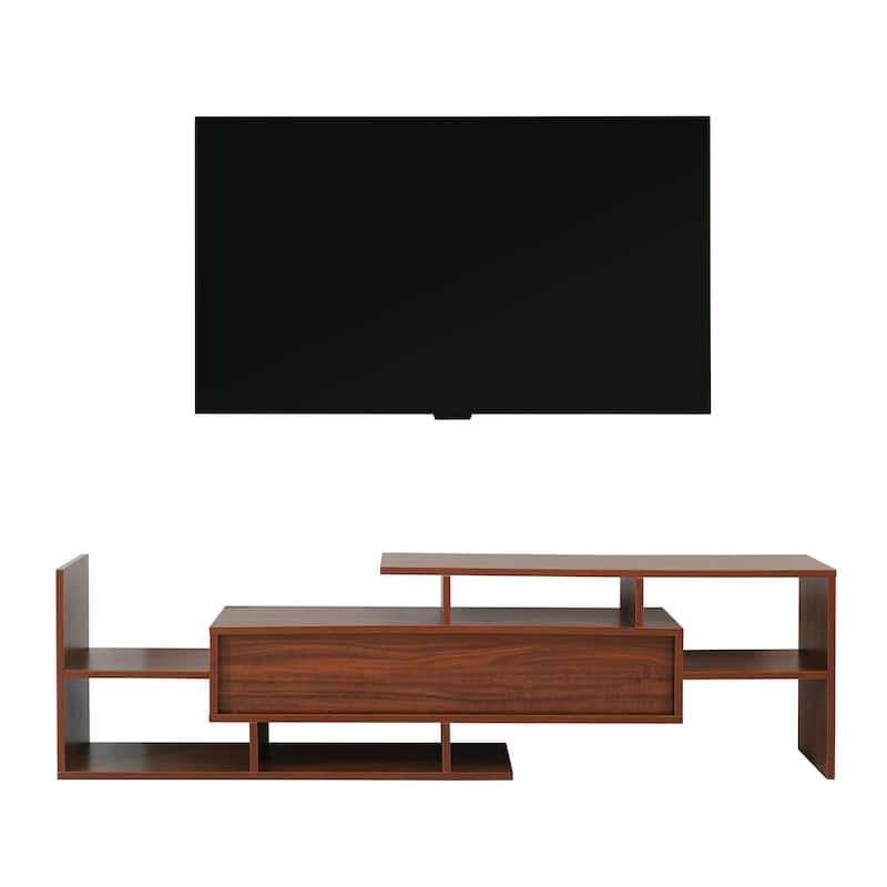 Surrey 60.2'' 2 Pc 1-Drawer Floating TV Stand Media Console with Open Shelves