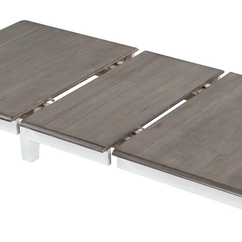 70" Dining Table Set with Extendable Table and 6 Upholstered Chairs