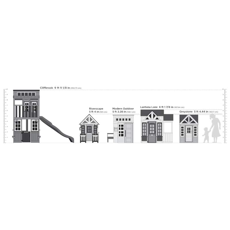 KidKraft Modern Outdoor Wooden Playhouse - White & Raven