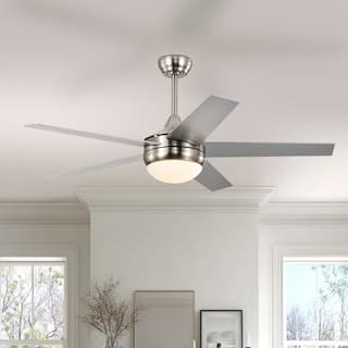 Brushed Nickel 52 in. 5-Blade Indoor LED Ceiling Fan with Remote Control, Reversible DC Motor, 3CCT Dimmable Light