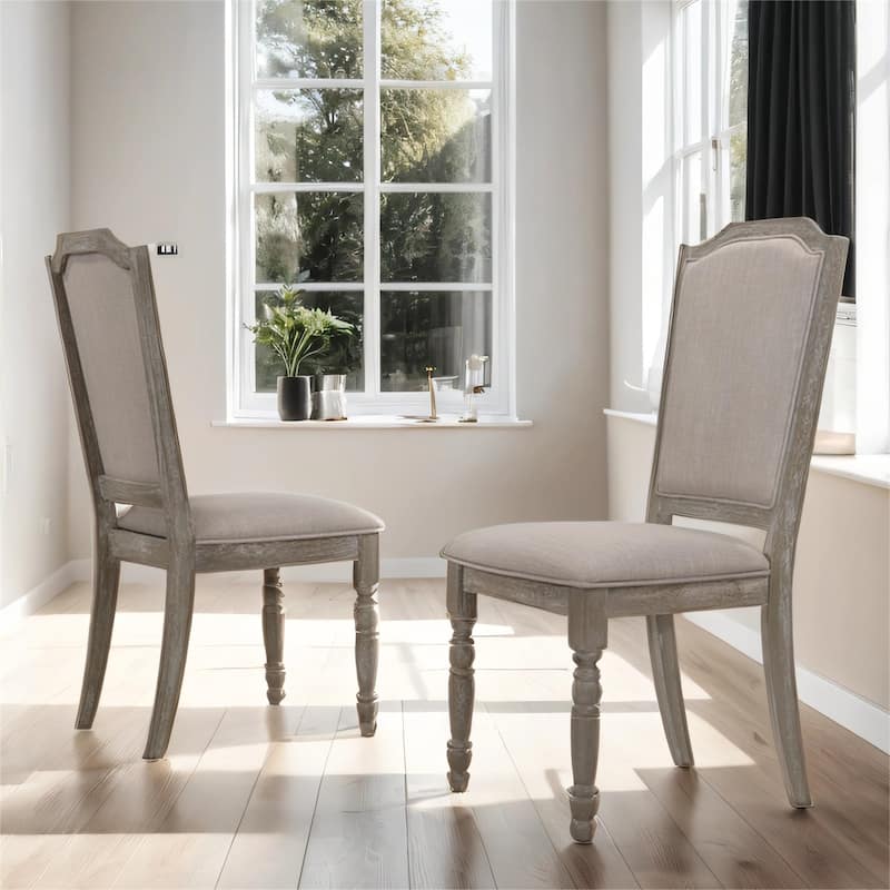 Turned Leg Wood Dining Chair, Set of 2