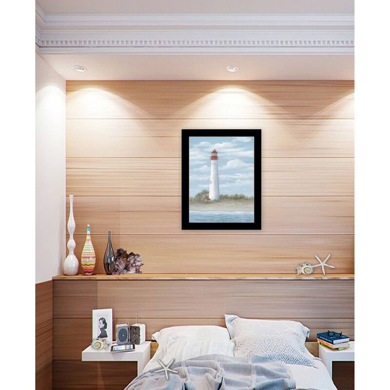 TrendyDecor4U Coastal "Cape May Light" Framed Print Wall Art