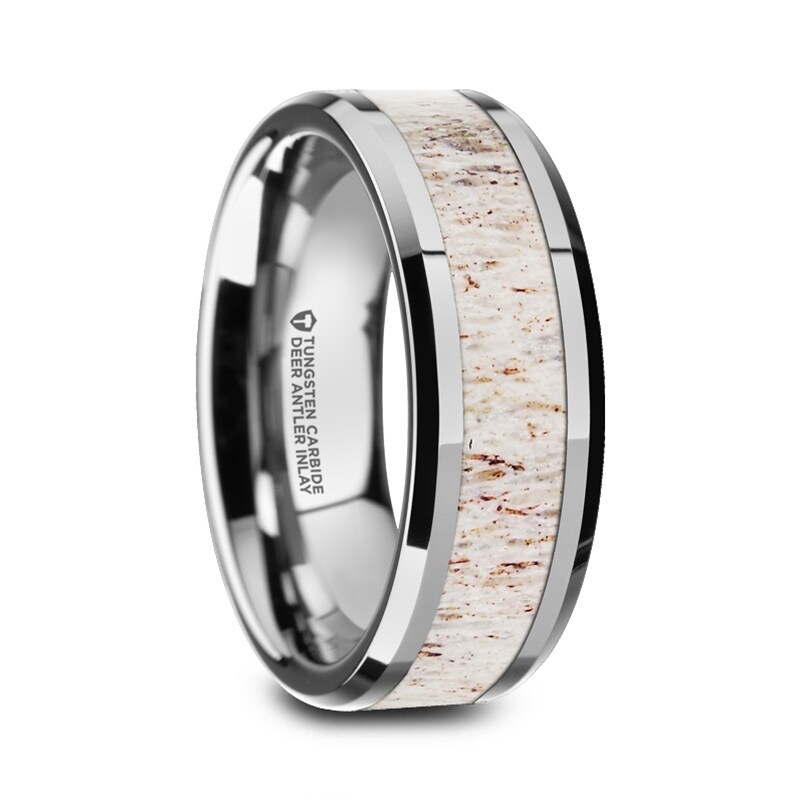 Shop Thorsten Whitetail Tungsten Mens Ring Wedding Band Off