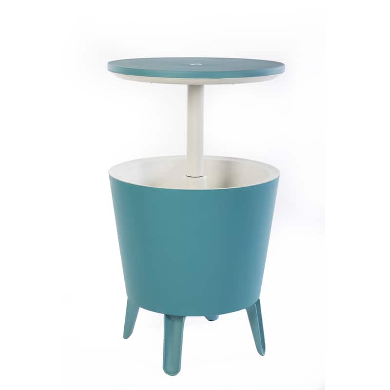 Keter Cool Bar Indoor Outdoor Patio Beverage Cooler and Bar Pop-Up Side Table - Teal