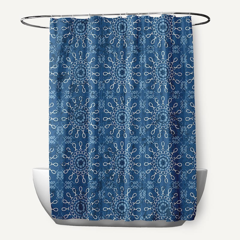 71 x 74-inch Sun Tile Geometric Print Shower Curtain - Blue