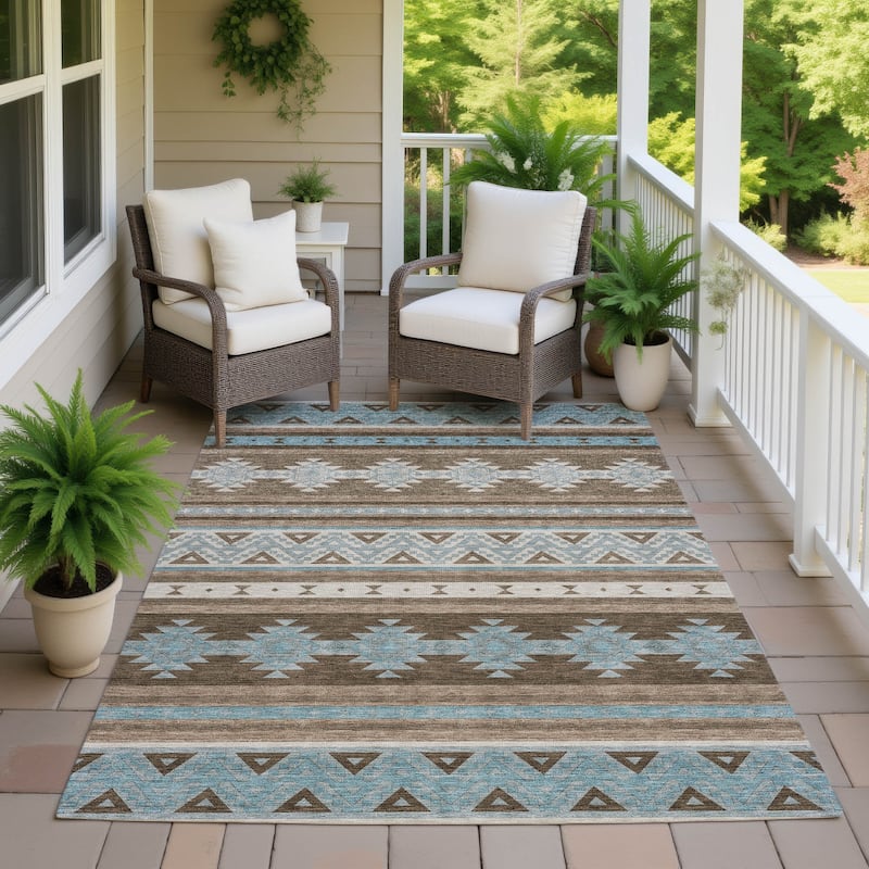 Machine Washable Indoor/ Outdoor Global Heston Chantille Rug
