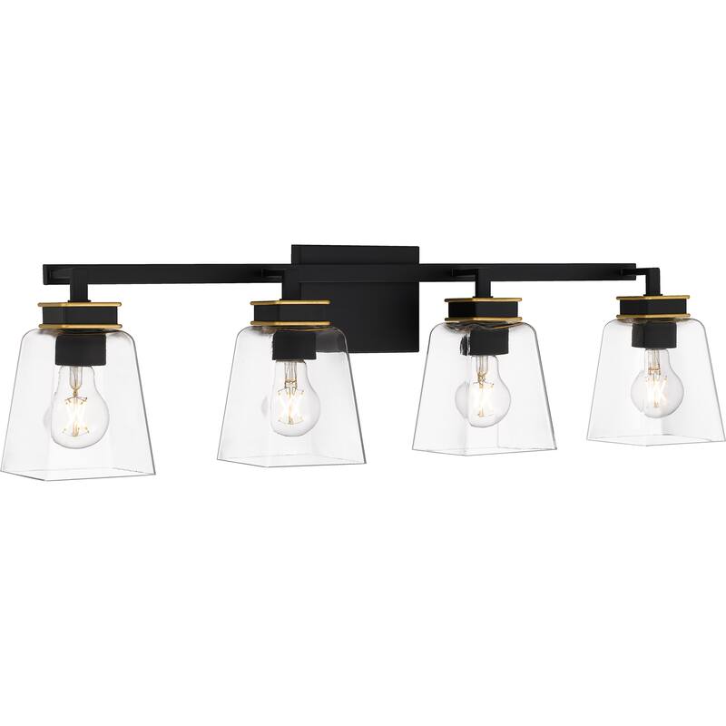 Almany 4-Light Matte Black Bath Light