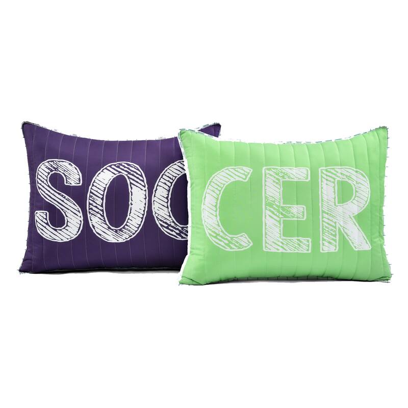 Lush Decor Girls Soccer Kick Quilt Set