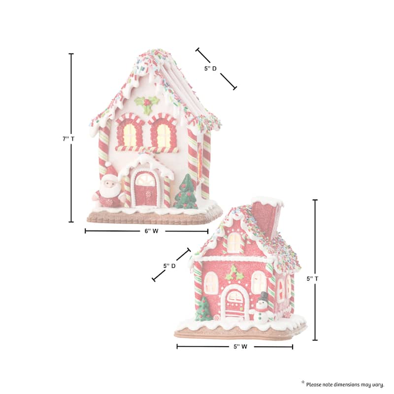 7" LED Cookie Sprinkles House Set of 2
