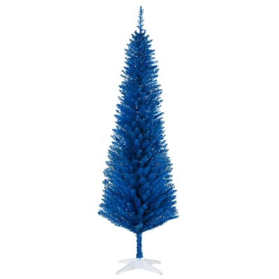 6' Pencil Artificial Christmas Tree, Slim Xmas Tree with 390 Branch Tips and Plastic Stand