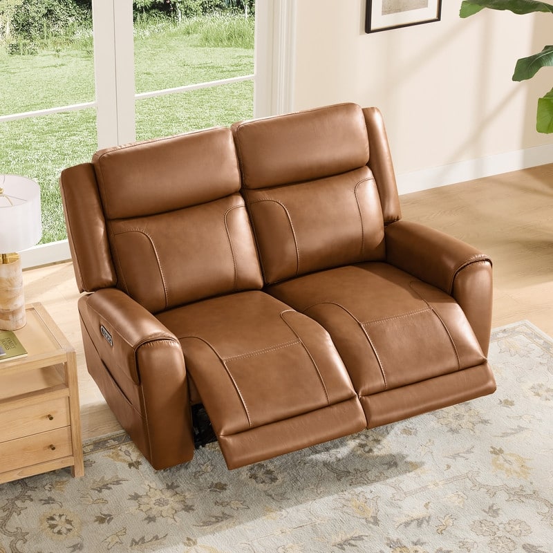 Spruce & Spring Leo Power Wall Hugger Reclining Sofa with Multi-Function Console
