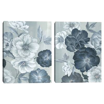 Delicate Blooms I, Delicate Blooms II by Eva Watts Canvas Art Prints