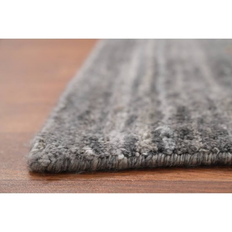 Hand Knotted Oriental Viscose Silk Carpet Tribal Animal Pictorial Greys & Charcoal Gabbeh Area Rug - 11' 10'' X 12' 4''