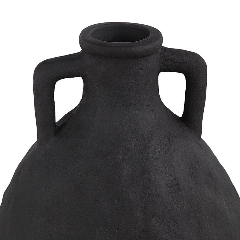 Renwil Fox Indoor Ceramic Vase, Textured Matte Black