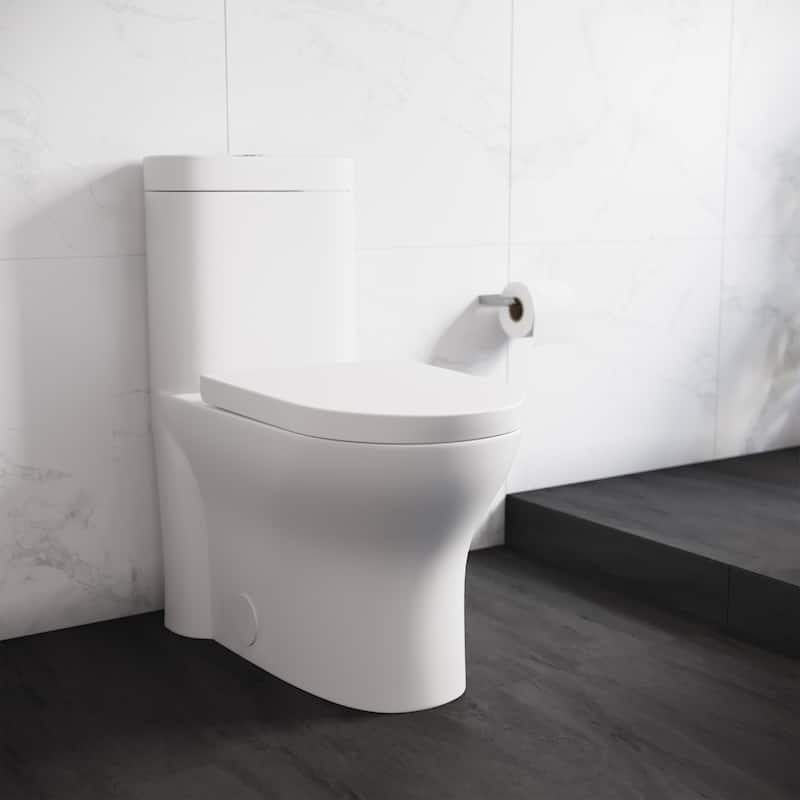 Swiss Madison SM-1T108 Monaco One Piece Elongated Dual 0.8/1.28 GPF Toilet - White
