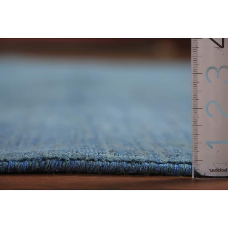 Light Blue Modern Gabbeh Oriental Area Rug Handmade Wool Carpet - 6'10" x 9'9"