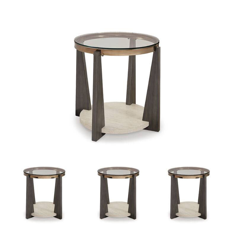 Signature Design by Ashley Frazwa Brown/Beige End Table - 26"W x 26"D x 24"H