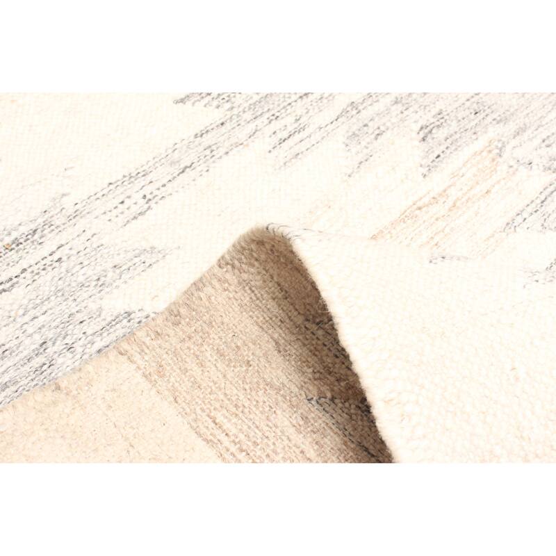 ECARPETGALLERY Flat-Weave Ankara FW Cream Wool Kilim - 5'1 x 8'0