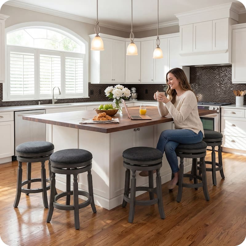 DTY Indoor Living Palmer Lake Backless Swivel Counter or Bar Stool