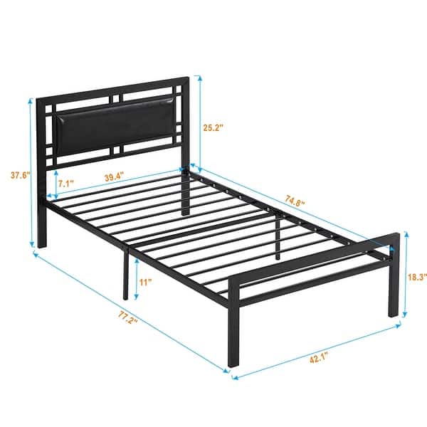 Twin Size Metal Bed Frame with Strong Steel Structure,Modern Design, Durable and Quiet