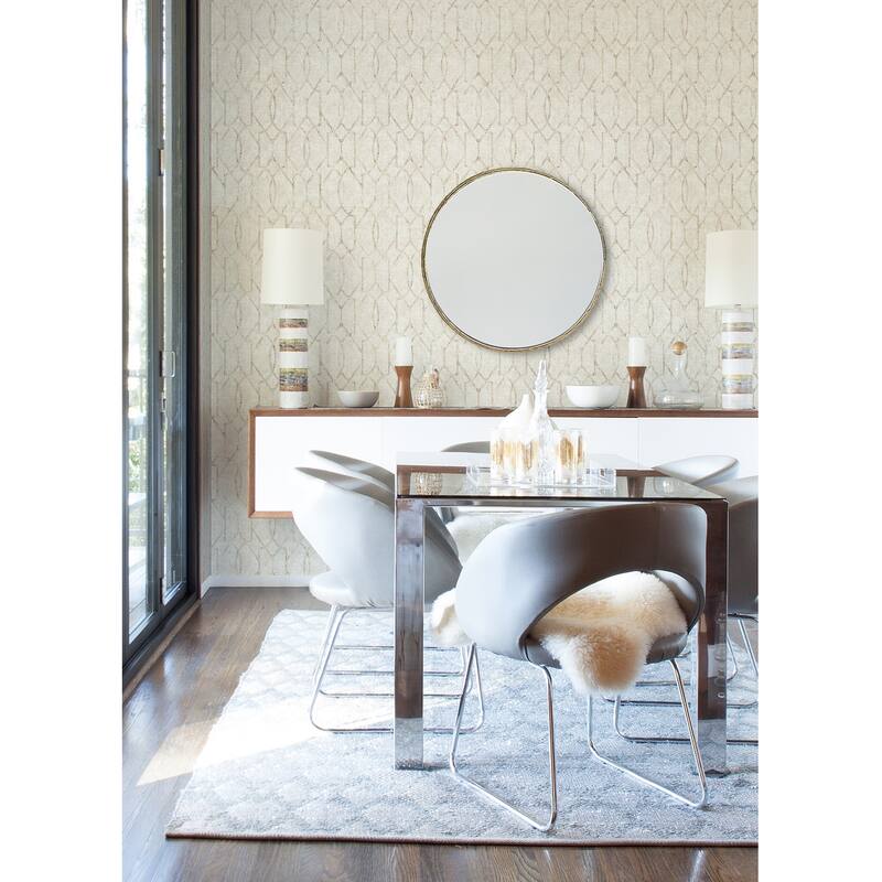 A-Street Prints Ziva Cream Trellis Wallpaper