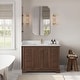 preview thumbnail 87 of 130, Tokyo Bath Vanity with Quartz Stone Top without Mirror 48in. - Dark Brown Oak