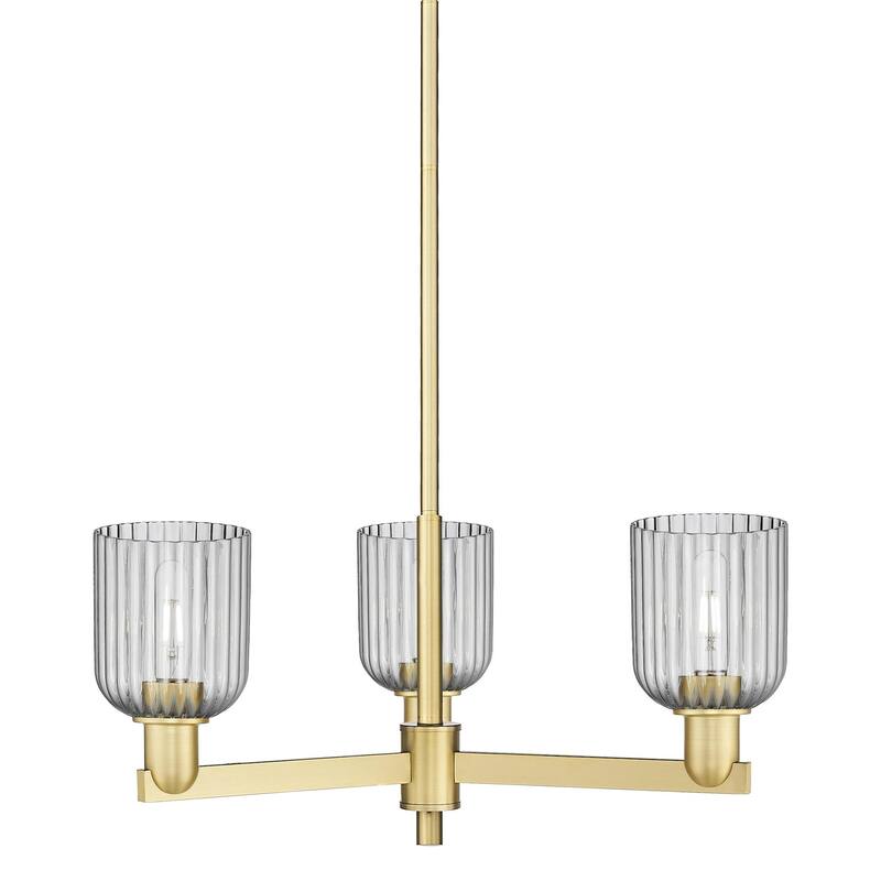 Innovations Lighting 716-3CR-9-18 Bridal Veil Chandelier Bridal Veil 3 - Satin Gold / Light Smoke