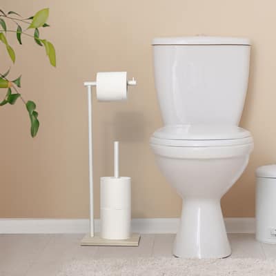 Bathroom Toilet Paper Holder Stand with Reserve