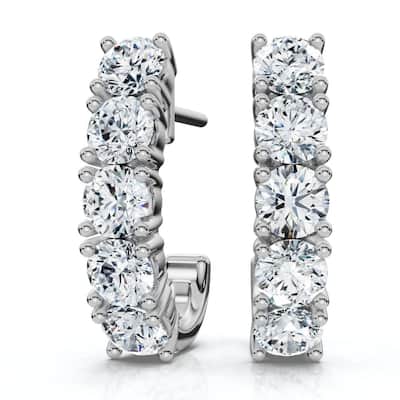 1Ct Diamond Hoops Women's Earrings Gold Lab Grown EF/VS